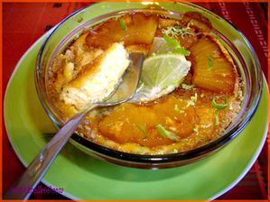 Ananas à la crème de citron vert