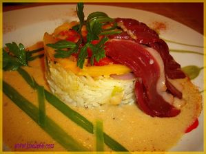 Magret de canard et riz-poivrons