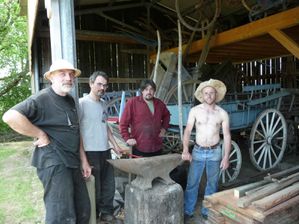 Placement de l'enclume au chantier