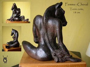 Femme- Cheval bronze