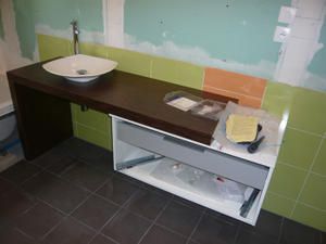 meuble suspendu salle de bain placo