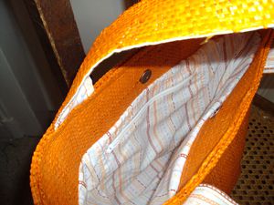 sac rabane orange intérieur