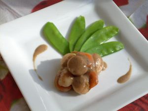 Poêlée de saint-jacques et pois gourmand