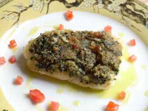 Pavé de cabillaud en croutes d'herbes