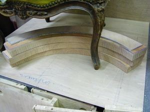 fabrication entretoise du bureau et son gabarit