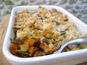 Crumble au Potiron et Champignons2