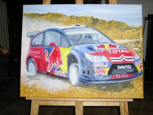 Tableau peinture voiture de Sébastien Loeb