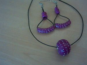 parure strass fuschia
