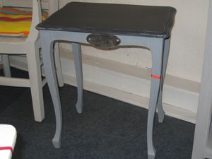 Table basse,patinée gris zinc et gris foncé