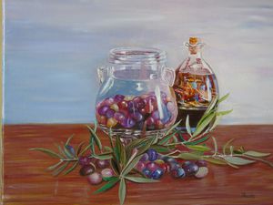 nature morte les olives