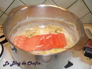 fondue poireaux/saumon