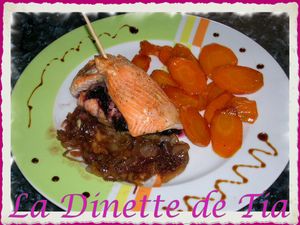 Filet de truite au cassis et ses carottes fondantes