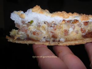 tarte meringuée aux groseilles blanches, à la crème d'am