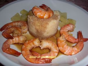 crevettes miellées au citron, petit taboulé à l'ananas C233.jpg