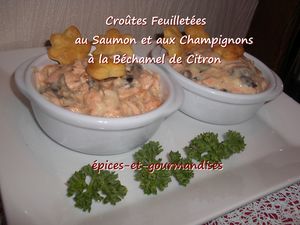 croûte feuilletée au saumon et aux champignons à la béc