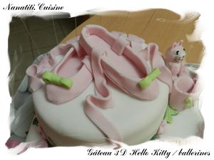 Gâteau 3d Hello Kitty ballerines 5