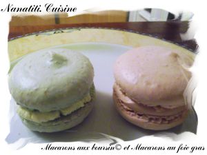 macarons boursin et foie gras.