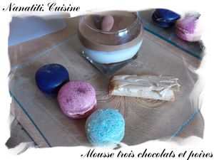 Mousse trois chocolats et poires 5