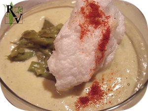 Île Flottante sur crème d'asperges