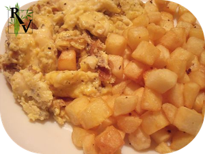 Omelette et pomme de terre