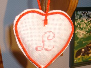 Le coeur broder pour ma filleule