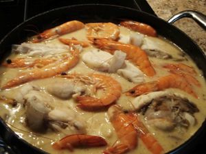 Blanquette de lotte au safran et aux champignons 9