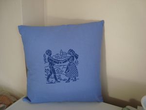 coussin bleu