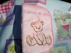 carnet de santé nounours rose