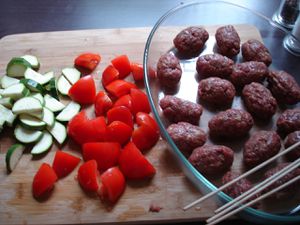 Brochettes de boeuf au pesto