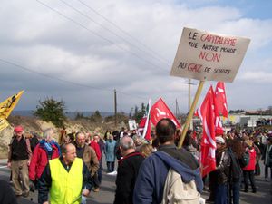 Gaz huile de schiste manifestation du 26 février à Villeneuve de berg Ardèche