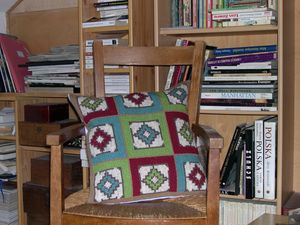 coussin point de croix laine 1