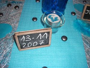 table d'anniversaire turquoise et argent 020