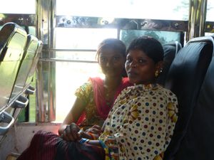 Two Girls on a bus India