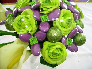 Bouquet arums et paillettes 3