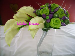 bouquet arums et paillettes