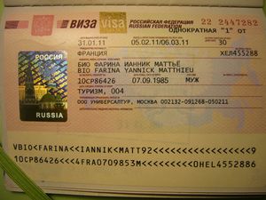 105 : Visa russe de Yannick