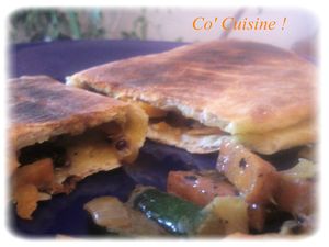 naans fourrés aux carottes et courgettes au lait de coco (