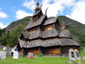 0844-Borgund-église en bois debout