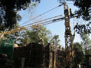 Les travaux de restauration au Ta Prohm