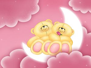 Pink Love Bears 05 1600X1200 Love Friendship Wallpaper