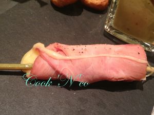 Brochette de jambon au comté