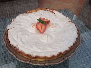Tarte aux fraises meringuée