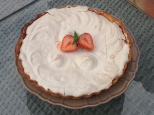 Tarte aux fraises meringuée