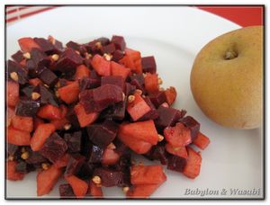 salade pomme-betterave au blé noir torréfié