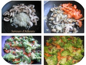 étapes poêlée de légumes