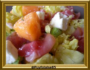 salade de melon feta et jambon