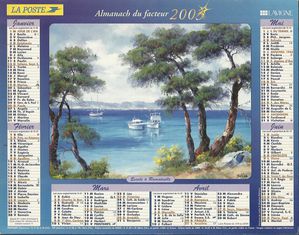 Calendrier 2003 - 62 Pas-de-Calais Aquarelle Provence