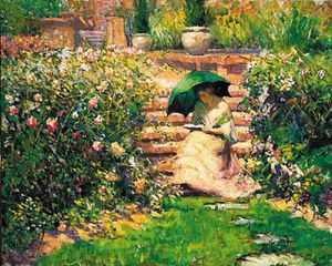 richard emil miller Woman Reading in a Garden