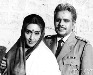 With Dilip Kumar in Karma