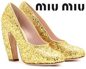 Miu-Miu-gold-glitter-pump